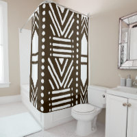 African Mud Cloth Shower Curtain Design
