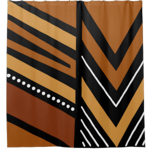African Mud Cloth Shower Curtain Design