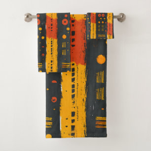 African mudcloth  bath towel set