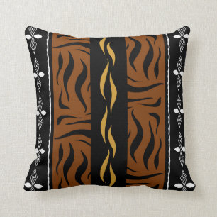 African Mudcloth Bogolan Fabric Design Throw Pillo Cushion