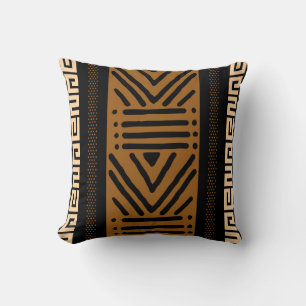 African Mudcloth Bogolan Fabric Design Throw Pillo Cushion