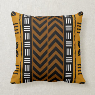 African Mudcloth Bogolan Fabric Design Throw Pillo Cushion