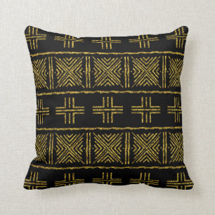 African Mudcloth Bogolan Fabric Design Throw Pillo Cushion