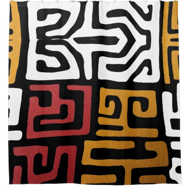 African Mudcloth Shower Curtain (Front)