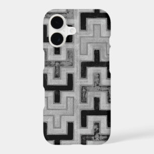 African Mudcloth Textile with Geometric Patterns