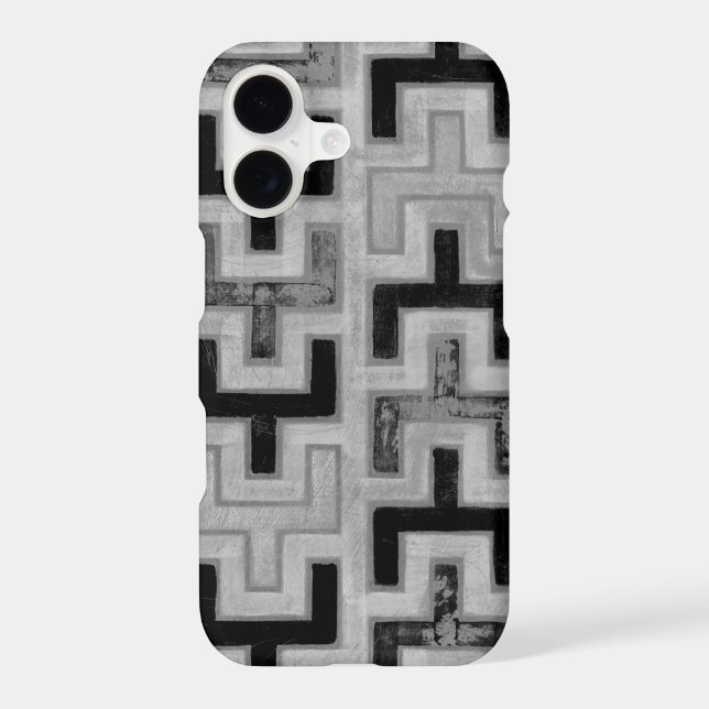 African Mudcloth Textile with Geometric Patterns (Back)