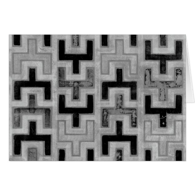 African Mudcloth Textile with Geometric Patterns (Front Horizontal)