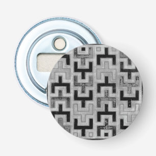 African Mudcloth Textile with Geometric Patterns Bottle Opener