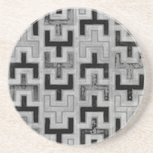 African Mudcloth Textile with Geometric Patterns Coaster