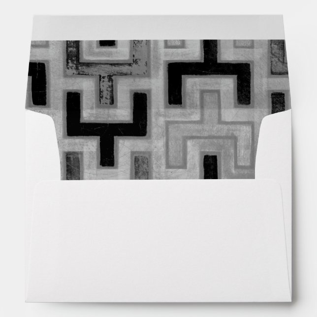 African Mudcloth Textile with Geometric Patterns Envelopes (Back (Bottom))