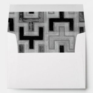 African Mudcloth Textile with Geometric Patterns Envelopes