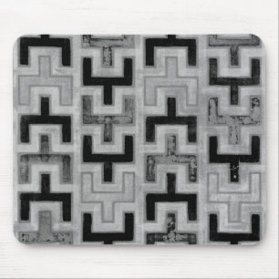 African Mudcloth Textile with Geometric Patterns Mouse Pad