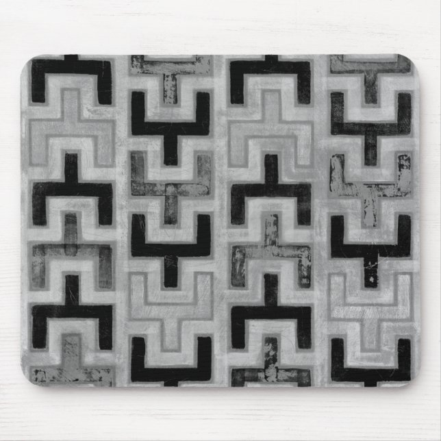 African Mudcloth Textile with Geometric Patterns Mouse Pad (Front)
