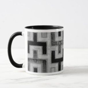 African Mudcloth Textile with Geometric Patterns Mug