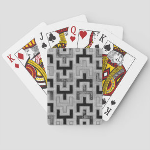 African Mudcloth Textile with Geometric Patterns Playing Cards