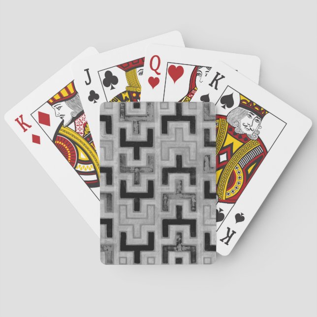 African Mudcloth Textile with Geometric Patterns Playing Cards (Back)
