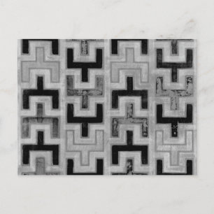 African Mudcloth Textile with Geometric Patterns Postcard