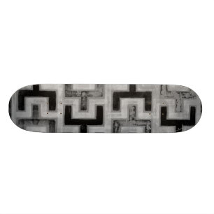 African Mudcloth Textile with Geometric Patterns Skateboard