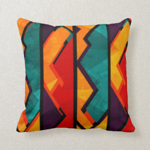 African Multi Coloured Pattern Print Design Cushion