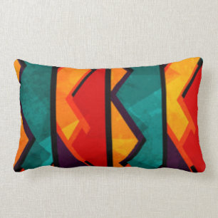 African Multi Coloured Pattern Print Design Lumbar Cushion