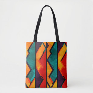 African Multi Coloured Pattern Print Design Tote Bag