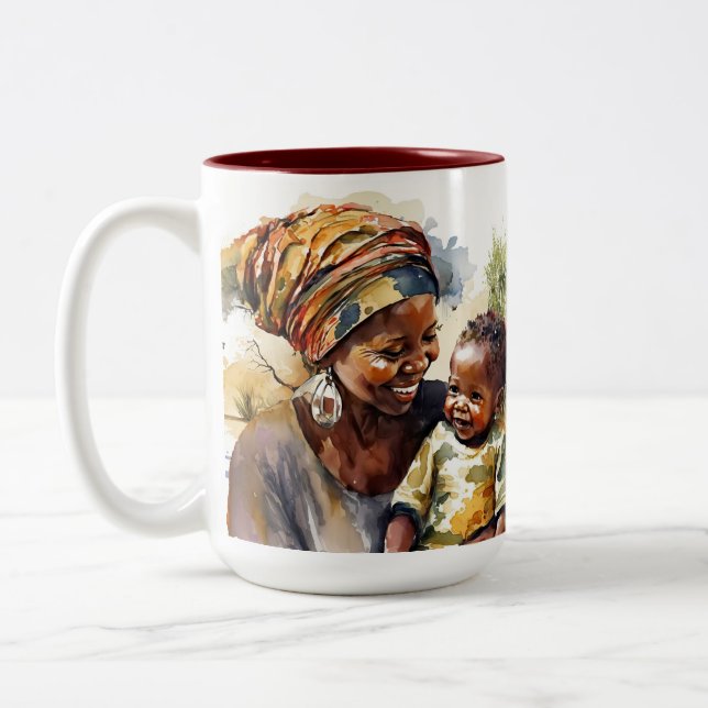 African Mum and Baby Mug (Left)
