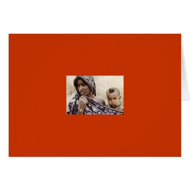 African Mum with Nose Ring and Baby (Front Horizontal)