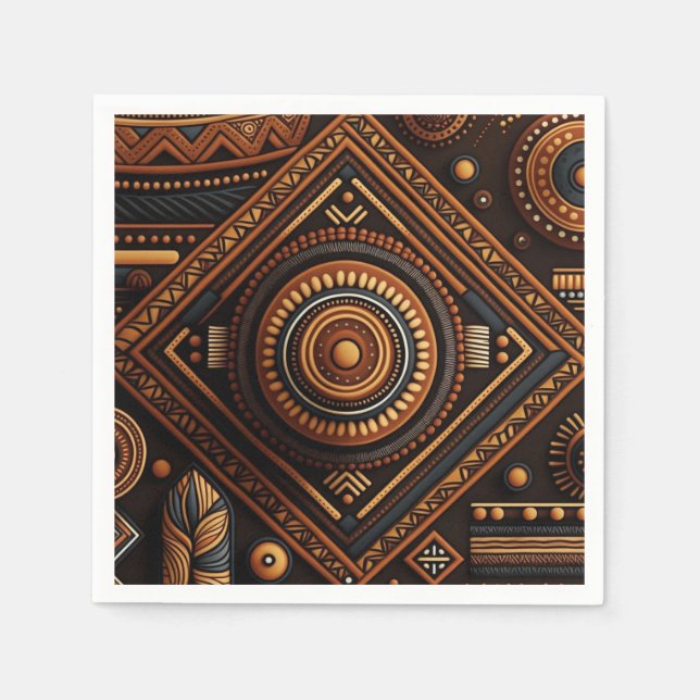 African native traditional pattern. Ethnic Africa Napkin (Front)