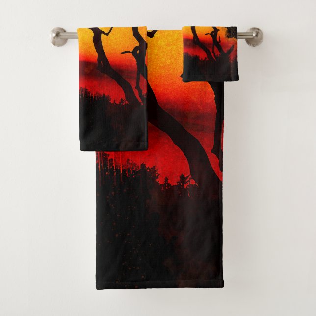 African Nightsky Sunset  Bath Towel Set (Insitu)