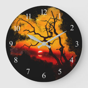 African Nightsky Sunset  Large Clock