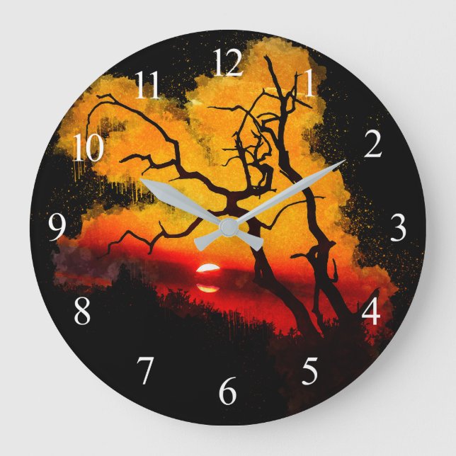 African Nightsky Sunset  Large Clock (Front)