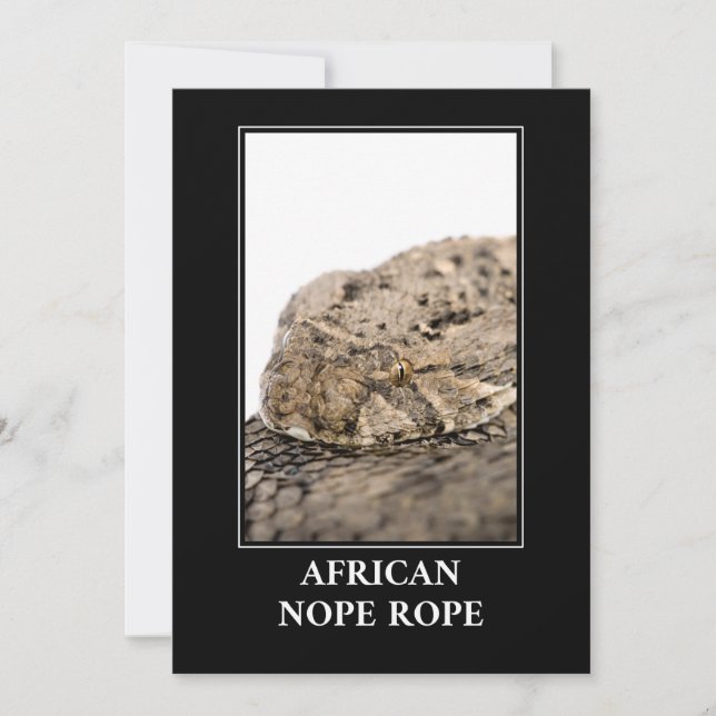 African Nope Rope - Puff adder Snake Danger Invitation (Front)