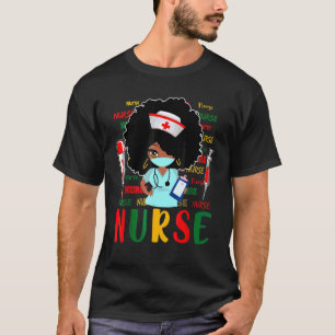 African Nurse Black History Month Pride Black Wome T-Shirt