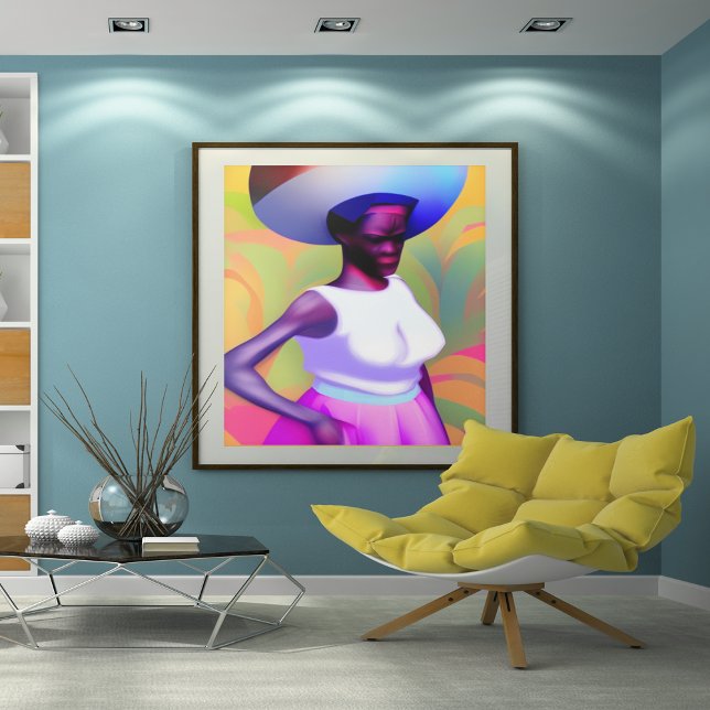 African Old Woman Carrying Vase On Her Head Poster (Creator Uploaded)