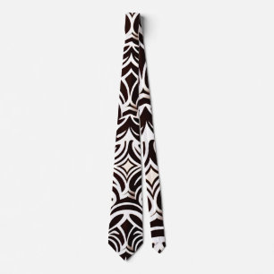 African Ornament Subtle Black White Pattern Tie