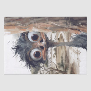 African Ostrich Caricature Peeking Safari Tissue Paper