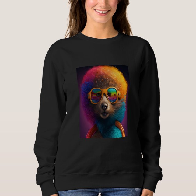 African Otter Pride Pop Black Afro Otter Sweatshirt (Front)