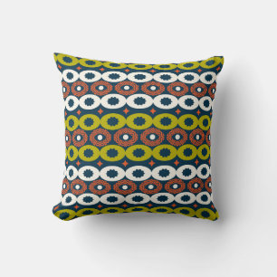 African Oval Shapes: Colourful Seamless. Cushion