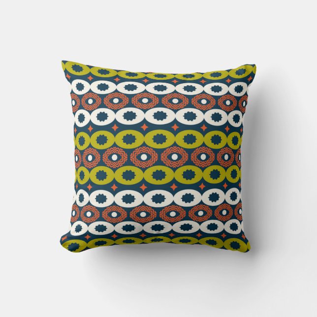 African Oval Shapes: Colourful Seamless. Cushion (Front)