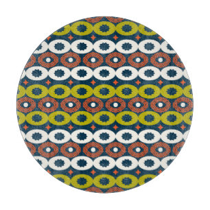 African Oval Shapes: Colourful Seamless. Cutting Board