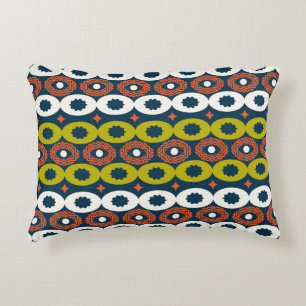 African Oval Shapes: Colourful Seamless. Decorative Cushion