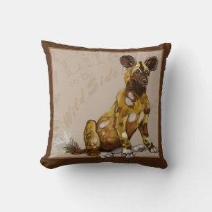African Painted Puppies Cushion