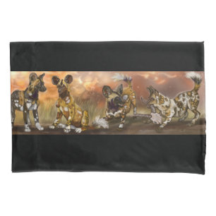 African Painted Puppies Pillowcase