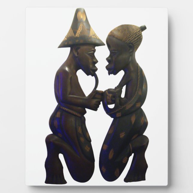 African Paired Hearts: A Lovely Beautiful Moment Plaque (Front)