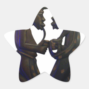 African Paired Hearts: A Lovely Beautiful Moment Star Sticker