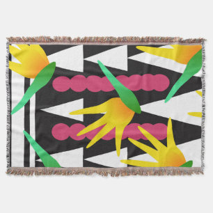 African Paradise Floral Modern Minimalist Throw Blanket