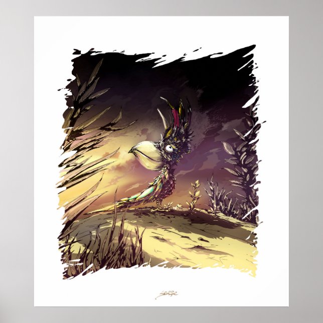 African parrot in the savannah poster (Front)