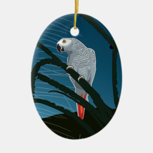African Parrot on Christmas tree ornament (Front)