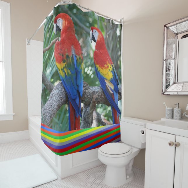 African Parrot Shower Curtain (In Situ)