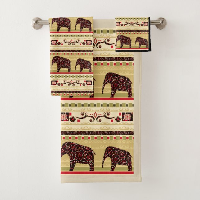 African patchwork bath towel set (Insitu)